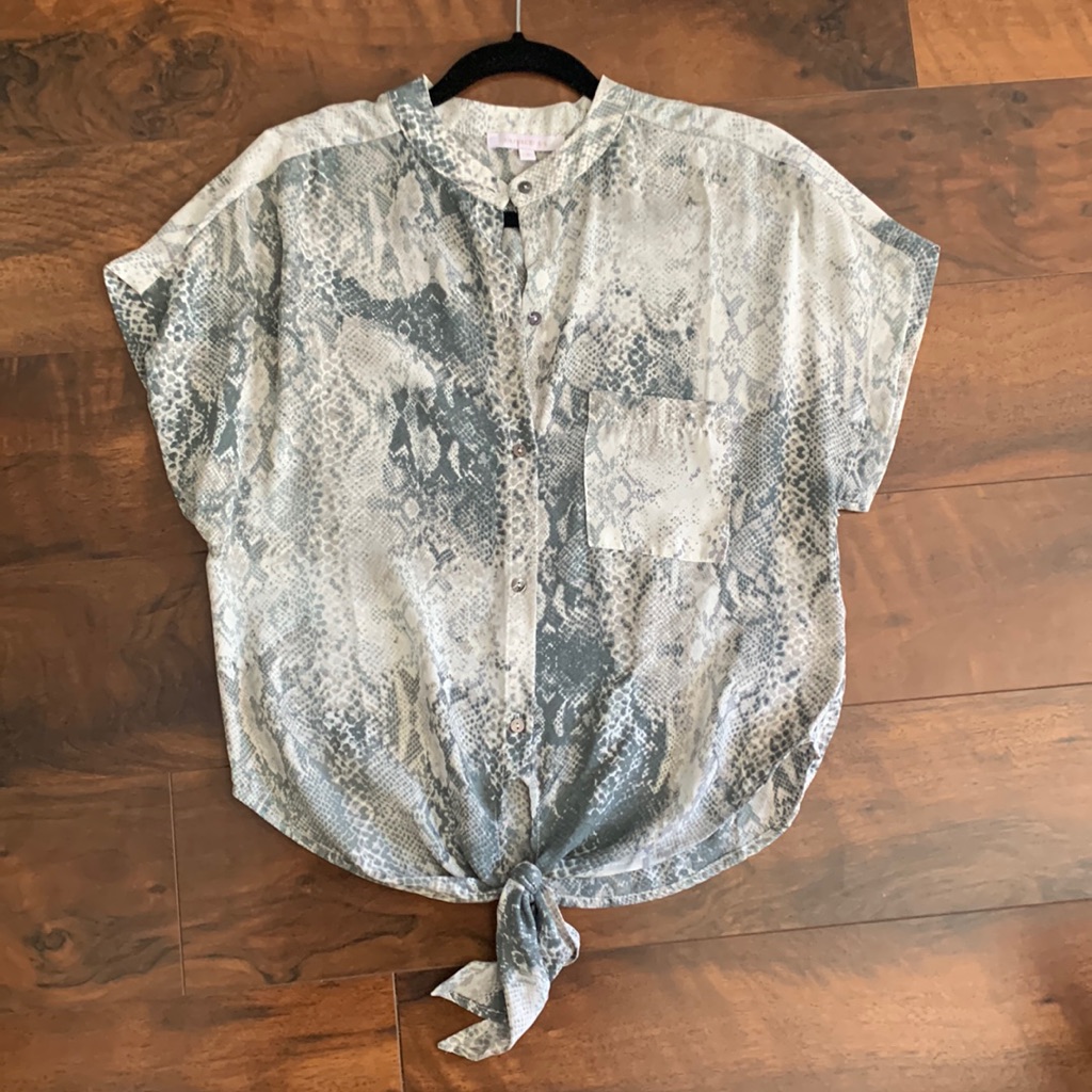 Snake Skin Button Down Blouse